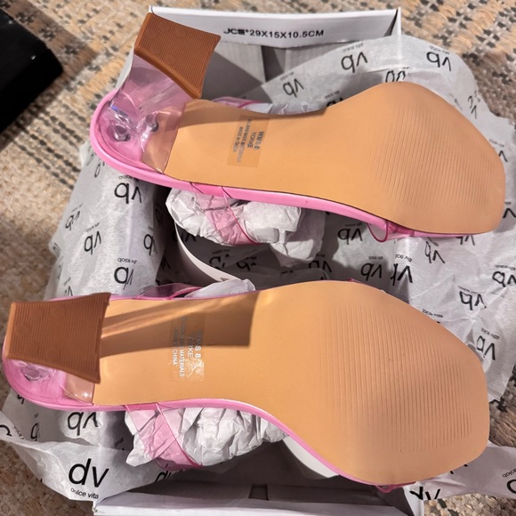 NEW DV by Dolce Vita Yorke Block Heel Sandal in Bubblegum - Picture 6 of 8